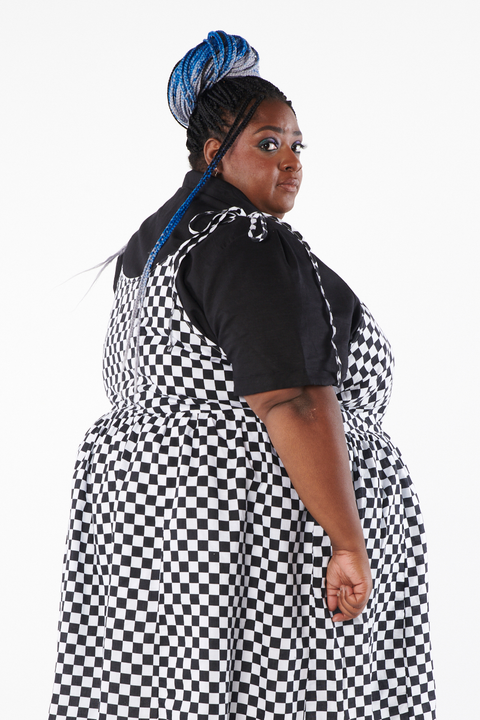 Robe nuisette à carreaux pour le petit-déjeuner